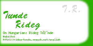 tunde rideg business card